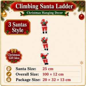 Christmas Electric Singing Swing Santa Claus Dolls Climbing Rope Ladder Musical Plush Hat Tree Toys