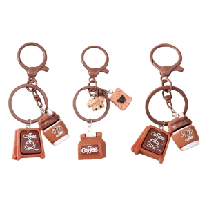 Nghệ thuật máy pha cà phê bánh Keychain hợp kim xây dựng trang trí Nhựa chi tiết món quà hoàn hảo cho dịp đặc biệt