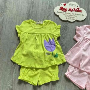 Đồ bộ nhún bèo bé gái Chikobebe xuất Nhật in hoạ tiết