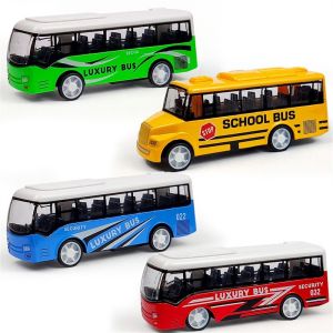 JPTD Vehicle Model Alloy Bus Model Bus Shape High Imitation Pull Back Car Christmas Present Simulation School Bus Model Kids Gift