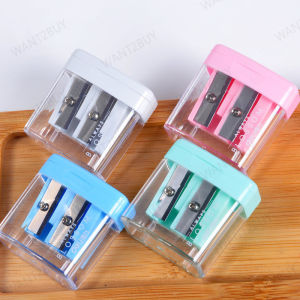 🇲🇾 Deli 0576 Hand Pencil Sharpener Manual Double 2 Hole W/Canister Kids Party Birthday Gift Classroom School Stationery