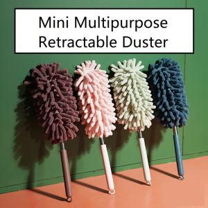 [SG SELLER] Mini Retractable Multifunction Cleaning Feather Duster Bendable Foldable Extendable Dusting Brush Reusable Washable