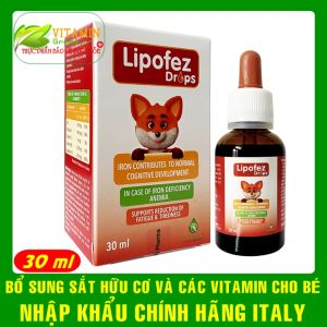 Lipofez Drops Sắt hữu cơ nhỏ giọt thế hệ mới cho bé | Nhập khẩu chính hãng từ Ý