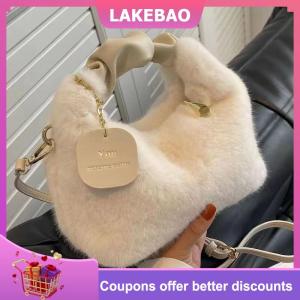 【LAKEBAO】 Phụ Nữ Sang Trọng Túi Xách Ruched Xử Lý Phụ Nữ Nhỏ Vai Túi Crossbody Giản Dị Tote Nửa Trăng Hobos Túi Mùa Đông