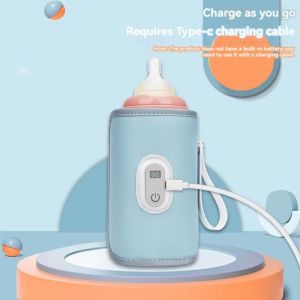495HS Digital Baby Bottle Warmer Type-C 5 Levels Bottle Thermal Heater Universal LED Display Milk Bottle Insulation Cover Feeding Accessories