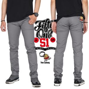 Fifteen Denim Celana Chino Panjang Pria Slim Fit Skinny Strecth Melar Cowok / Celana Cino Cowok Fifty One
