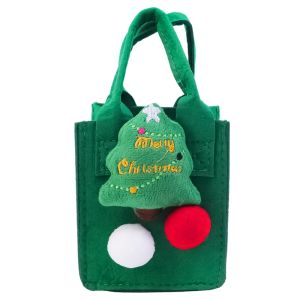 Portable Christmas New Year Decorations for Kids Handbag Gift Bag Santa Claus Candy Bags Holiday Cartoon Apple Bag
