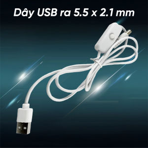 Dây nguồn USB trắng DC 55x21. Dùng làm nguồn đèn led cho trang trí decor làm quà lưu niệm