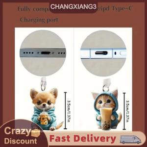 【CHANGXIANG3】 Dễ thương 2D Mèo điện thoại chống bụi cap phí cổng cắm cho iPhone loại C bụi bảo vệ Stopper accessorie