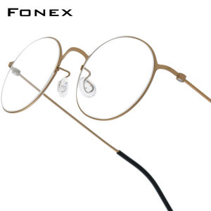 FONEX Titanium Glasses Frame Men Brand Design Vintage Retro Round Eyeglasses Women 2025 New Denmark Full-Rim Optical Morten Screwless Eyewear 85885