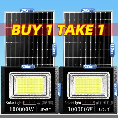 EEKOO ไฟโซล่าเซลล์ หลอดไฟ led 100000W IP68 กันน้ำ กันฟ้าผ่า โซล่าแสงสีขาว ไฟถนน เซ็นเซอร์ Solar Light โซล่าเซลล์ ไฟสปอร์ตไลท์ LED รับประกัน 30 ปี