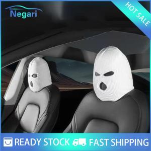 NG Motor✨ COD ✨ Car 1pc Car Seat Cover Masked Person Knitted Headgear Halloween Headrest Cover Decoration Car Anti-theft Warning Accessories