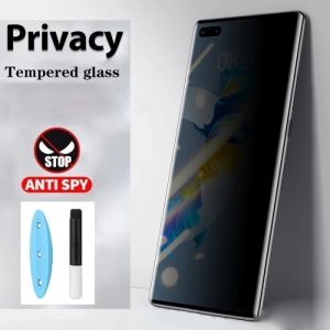 Pelindung Layar Tempered GLass Clear dan Privacy Anti Spy Full Cover ESD Anti Gores Kaca UV Khusus Layar Lengkung Curved Kompatibel Untuk Tecno Camon 40 Pro 4G Infinix Note 50s 5G