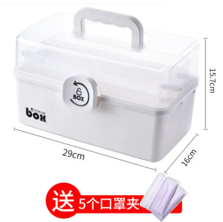 Portable First Aid Kit Storage Box Plastic High Capacity Multi