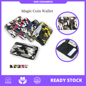 Camouflage Pattern PU Magic Coin Wallet With Coin Pocket Cash Strap For Men And Women
