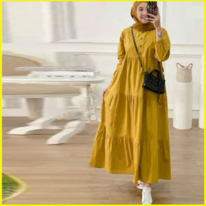 Gamis Wanita Midi Dress Wanita Fashion Muslim Premium Qirania