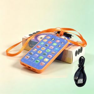 Kids Smart Educational Mobile Phone Toy USB Charging Machine with Light English Music Toy for Baby Earlier Learing Toys