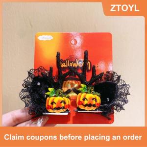【ZTOYL】 อุปกรณ์เสริมผมฮาโลวีนตลกๆหมวกแม่มดกิ๊บติดผมรูปฟักทองค้างคาวตกแต่งกิ๊บติดผมสำหรับเด็กปาร์ตี้แต่งตัวหมวก