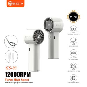 MIXIO GS-03 Mini kipas Strong Wind 100 Gear Wind Speed kipas angin Digital Display Adjustable Turbo kipas tangan untuk olahraga luar ruangan dan pendinginan cepat