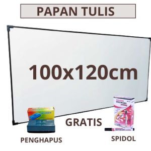 PAPAN TULIS WHITEBOARD 100x120 CM GRATIS SPIDOL DAN PENGHAPUS PAPAN 2 SISI