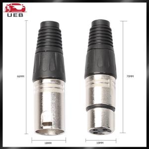 [UEB AUTO] 8pcs Microphone Plug 4 Male 4 Female 3Pin Audio Microphone Connector Zinc Alloy Socket Panel Mount Chassis for Mixer Amplifier