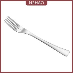 N2HAO Thép không gỉ ăn tối ngã ba dài xử lý bảng dĩa Set Hàn Quốc dao kéo bốn tine salad tráng miệng trái cây dĩa nhà bếp