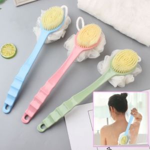 Cây Bông Tắm Chà Lưng/ Bàn Chải Chà Lưng Kèm Bông Tắm Cây Cọ Tắm 2 Đầu Cọ Chà Lưng Vệ Sinh Cơ Thể Mềm Mại-HAUSE