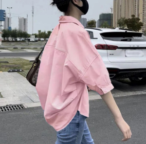 Women’s White Shirt Summer Thin Mid Sleeve Shirt Loose And Slim Sun Protection Women’s Clothing