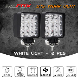 MOFOX B1S 4inch Square Work Light for Car Offroad Driving Light Motorcycle 48W IP68 Waterproof 16 LED Fog Light White Light or Motorcycle Truck Tractor Jeep Boat SUV ATV UTV