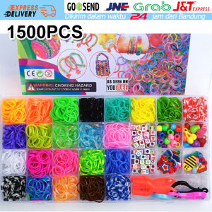 1500 pcs Karet Gelang Loom Bands Diy Mainan Gelang Karet Buat Bikin Gelang Karet Bikin Sendiri Gelang Karet Mainan Anak Membuat Gelang Tenun