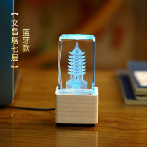 Crystal Seven-Layer Nine-Story Wenchang Pagoda Decoration Office Desk Surface Panel Decoration Childrens Room Desk Student College Entrance Examination Gift