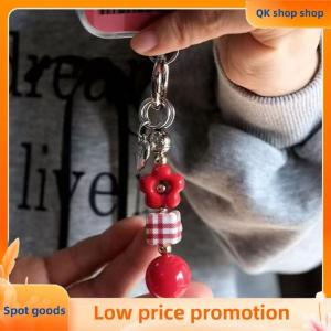 ✨QK shop✨ Cute Cartoon Flower Phone Pendant Keychain For Women Y2K Colorful Beaded Ornament Bag Charm Accessories Fashion Jewelry Gift