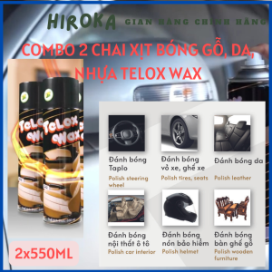 (COMBO 2 CHAI x 550ML) Chai Xịt Bóng Gỗ Da Nhựa Nội Thất Gia Đình Ô Tô Xe Máy Chai Xịt Phục Hồi Nhựa Nhám Telox Wax