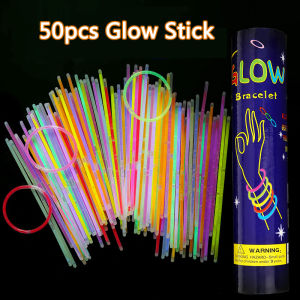 50pcs Glowstick Glow in The Dark Glow Sticks Bracelet Glowsticks Party Luminous Toys Concert Glow Stick Outdoor Dancing Glow Stick