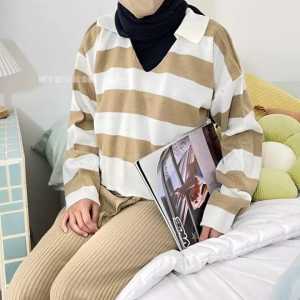 OUTFIT RAJUT Sweater Wanita Crop Motip Blaster Kerah Pollo Lengan Panjang Bahan Halus Tebal