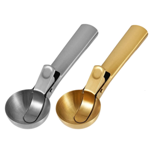 Commercial Grade Stainless Steel Scoops Nonslip Handle Triggers Release System Ideal For Ice Cream Parlors