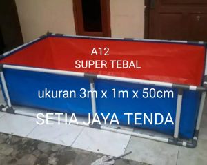Terpal kolam kotak[A12]ukuran 3mx1mx50cm bahan 100% A12