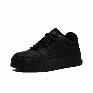 Mens board shoes black fashionable casual sports versatile thick sole student