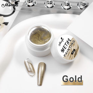 monja 5ml Nail Art Metalic Painting Gel Polish Gold Silver Rosegold Mirror Glitter Nail UV Gel Soak Off Color Gel DIY Manicure Tools