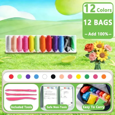 48 Colors Super Lightweight Air Dry Modeling Clay Kit DIY Lightweight Clay Children Toys Free Tools