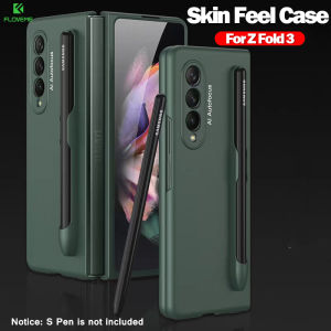 【With S Pen Holder】FLOVEME For Samsung Galaxy Z Fold 3 Case Luxury Case with S Pen Slot Holder Cover Not Inclued S Pen For Samsung Z Fold 3