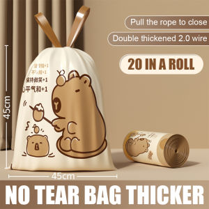 Capybara Trash Bag Tear-free Drawstring Closing Garbage Bag Thickened Home Kitchen Cleaning Handbag