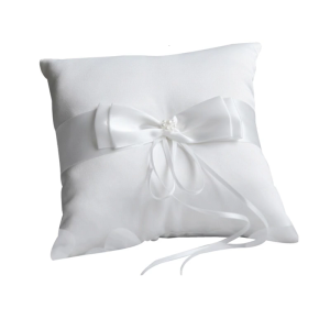 Wedding Pearls Rings Pillow for Wedding Parties and Celebrations Exquisite Wedding Rings Bearer Pillow Cushion Bows