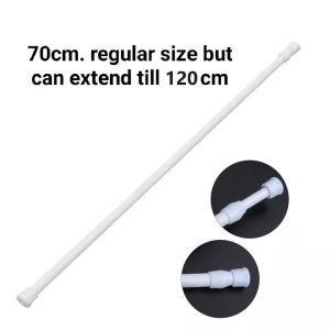 No Drill Shower Curtain Rod – Telescopic Adjustable Tension Bar for Bathroom or Window Use