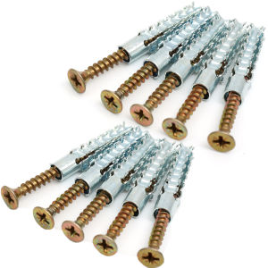 100/200ชุด ชุดสกรูยึดผนังเหล็กกล้างานหนัก - สกรูเกลียวปล่อยท่อขยายตัวแบบเหล็กกล้า - ชุดสกรูยึดผนังเหล็กกล้าคาร์บอน - สกรูขยายแบบมีหนามหยัก - ปลั๊กเจาะสำหรับยึดผนังคอนกรีต สกรูเกลียวปล่อยขยายท่อโลหะ
