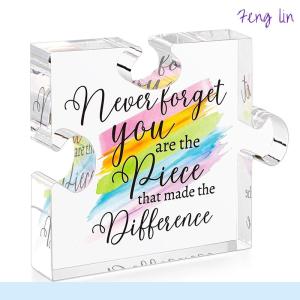🔥🔥🔥fenglin Creative Irregular Acrylic Puzzle Graphic Plaque Graduation Season Thank You Teacher Blessing Plaque Office Desk Decoration Gift