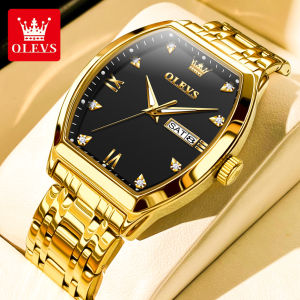 OLEVS Mens Watches Waterproof 100% Original Brand Luxury Stainless steel Fashion Casual Quartz Luminous Golden Watch