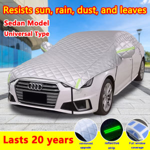 ☀️🛡️Ten times thicker Full Half Car Cover Sedan SUV MVP Universa Outdoor Car cooling bule silver Waterproof Sun Protection RainDust Resistant UV Aluminum Film 全車罩 半車罩 High quality Thickened