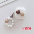 AK01T8B Anker Soundcore R50i NC case / R50i / K20i / P20i / P30i Ins 3D Brown teddy bear Transparent Anti-fall Dustproof Silicone Case for Anker. 
