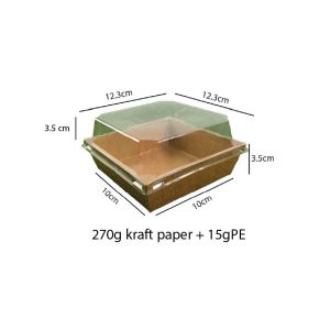Kraft Bakery Boxes with Clear Lids for Bread Storage and Display